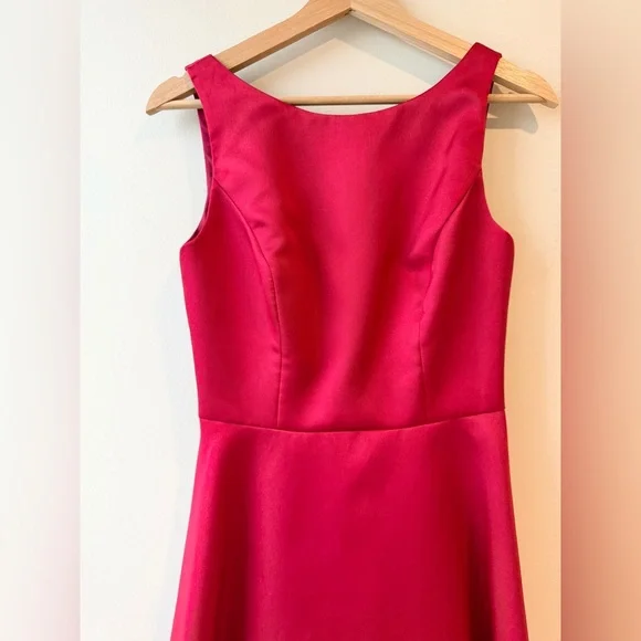 Alfred Sung Bateau Neck High Low Cocktail Dress - Picture 4 of 5